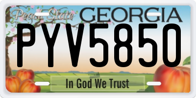 GA license plate PYV5850