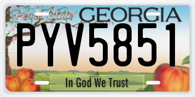 GA license plate PYV5851