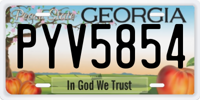 GA license plate PYV5854