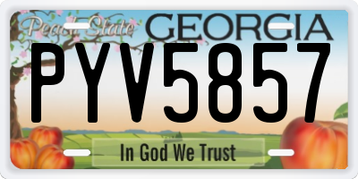 GA license plate PYV5857