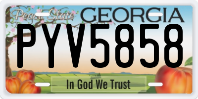 GA license plate PYV5858