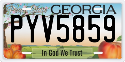 GA license plate PYV5859