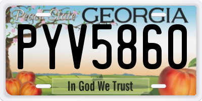 GA license plate PYV5860