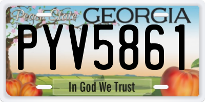 GA license plate PYV5861