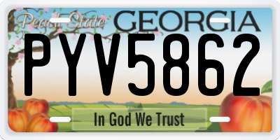 GA license plate PYV5862