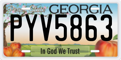 GA license plate PYV5863