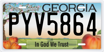 GA license plate PYV5864
