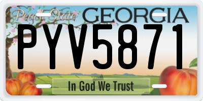 GA license plate PYV5871