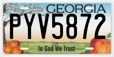 GA license plate PYV5872