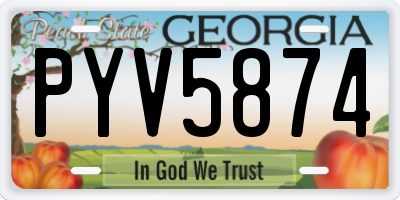 GA license plate PYV5874