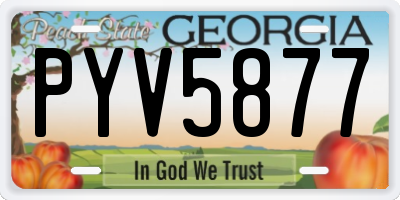 GA license plate PYV5877