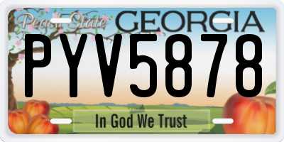 GA license plate PYV5878