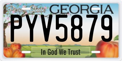 GA license plate PYV5879