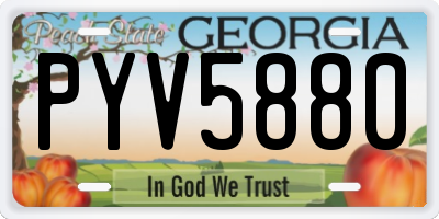 GA license plate PYV5880