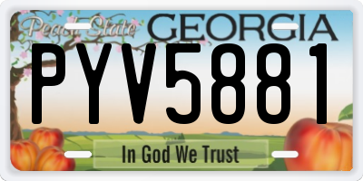 GA license plate PYV5881