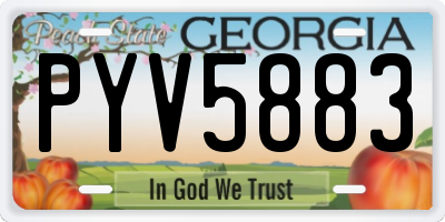 GA license plate PYV5883