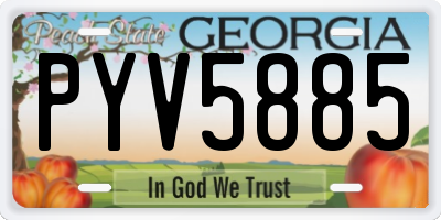 GA license plate PYV5885