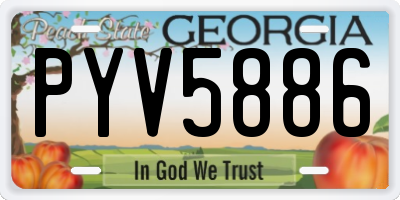 GA license plate PYV5886