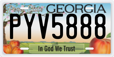 GA license plate PYV5888