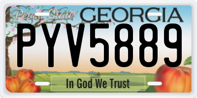 GA license plate PYV5889