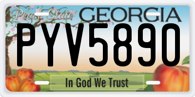 GA license plate PYV5890