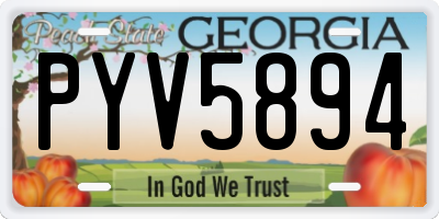 GA license plate PYV5894