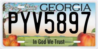 GA license plate PYV5897