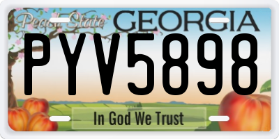 GA license plate PYV5898