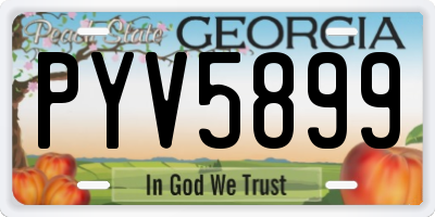 GA license plate PYV5899