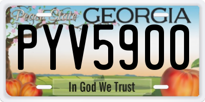 GA license plate PYV5900