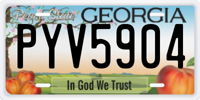 GA license plate PYV5904