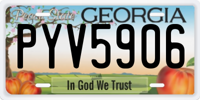 GA license plate PYV5906