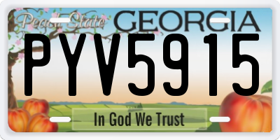 GA license plate PYV5915