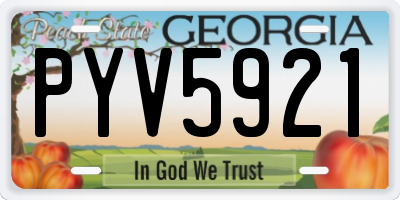 GA license plate PYV5921