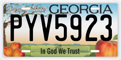 GA license plate PYV5923