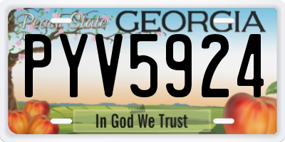 GA license plate PYV5924