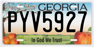 GA license plate PYV5927