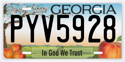 GA license plate PYV5928