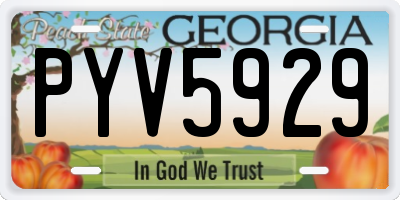 GA license plate PYV5929