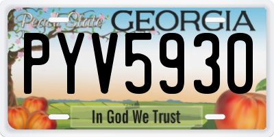 GA license plate PYV5930