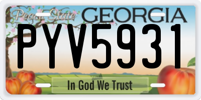 GA license plate PYV5931