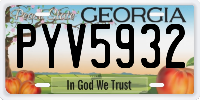 GA license plate PYV5932