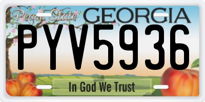 GA license plate PYV5936