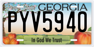 GA license plate PYV5940