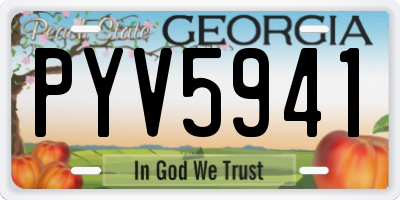 GA license plate PYV5941