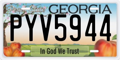 GA license plate PYV5944