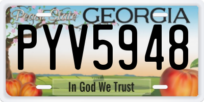 GA license plate PYV5948
