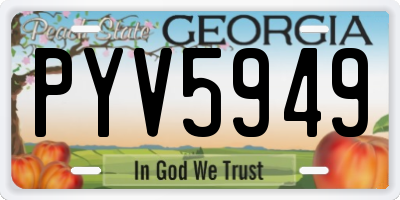 GA license plate PYV5949