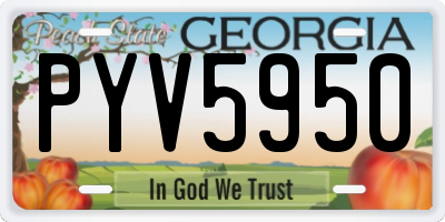 GA license plate PYV5950