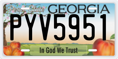 GA license plate PYV5951